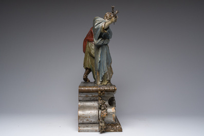 Een Vlaamse gepolychromeerd houten groep met de Heilige Familie, 18de eeuw