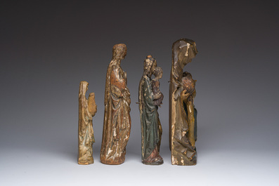 Quatre sculptures de sujets religieux en bois polychrom&eacute;, 17&egrave;me si&egrave;cle et post&eacute;rieur