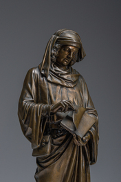Fr&eacute;d&eacute;ric Auguste Bartholdi (1834-1904): Le peintre Martin Schongauer, alliage de bronze &agrave; patine brune, 20&egrave;me si&egrave;cle