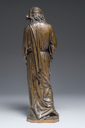 Fr&eacute;d&eacute;ric Auguste Bartholdi (1834-1904): Le peintre Martin Schongauer, alliage de bronze &agrave; patine brune, 20&egrave;me si&egrave;cle