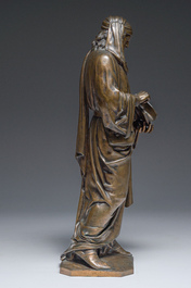 Fr&eacute;d&eacute;ric Auguste Bartholdi (1834-1904): Le peintre Martin Schongauer, alliage de bronze &agrave; patine brune, 20&egrave;me si&egrave;cle