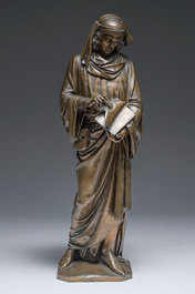 Fr&eacute;d&eacute;ric Auguste Bartholdi (1834-1904): Le peintre Martin Schongauer, alliage de bronze &agrave; patine brune, 20&egrave;me si&egrave;cle