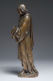 Fr&eacute;d&eacute;ric Auguste Bartholdi (1834-1904): Le peintre Martin Schongauer, alliage de bronze &agrave; patine brune, 20&egrave;me si&egrave;cle