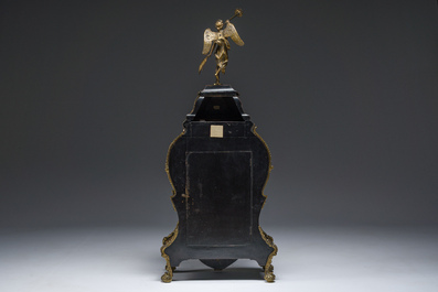 Cartel en marqueterie Boulle d'&eacute;caille et laiton aux montures en bronze dor&eacute;, France, 19&egrave;me si&egrave;cle