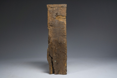 Relief en bois sculpt&eacute; et polychrom&eacute; figurant une sainte femme, Flandres, 16&egrave;me/17&egrave;me si&egrave;cle