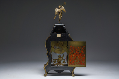 Cartel en marqueterie Boulle d'&eacute;caille et laiton aux montures en bronze dor&eacute;, France, 19&egrave;me si&egrave;cle