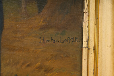 Hector Le Roux (1829-1900): La r&eacute;colte, huile sur toile