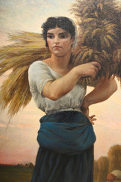 Hector Le Roux (1829-1900): La r&eacute;colte, huile sur toile