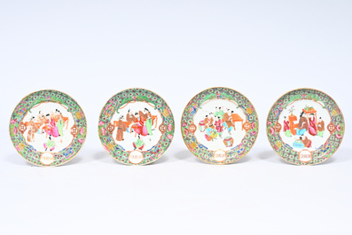 An extensive Chinese Canton famille rose service with monogram medallions, 19th C.