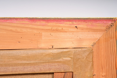 Evarist De Buck (1892-1974): Dur travail au cr&eacute;puscule, huile sur toile, dat&eacute; 1916