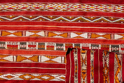 Deux tapis Kelim (Kilim) de type Zemmour, laine sur coton, Maroc, 20&egrave;me si&egrave;cle