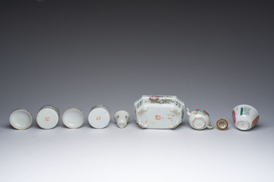 Collection vari&eacute;e en porcelaine de Chine famille rose et qianjiang cai, 19&egrave;me/20&egrave;me si&egrave;cle