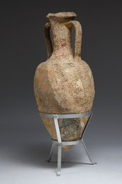 A large Roman terracotta oil amphora of the 'Dressel 3' type, 1st-3rd C.