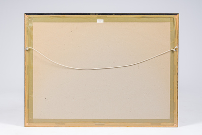 Philippe Swyncop (1878-1949): Nu f&eacute;minin allong&eacute;, techniques mixtes sur papier