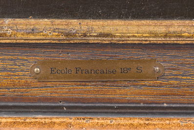 &Eacute;cole fran&ccedil;aise: Bergers dans un paysage, huile sur toile, 18&egrave;me si&egrave;cle