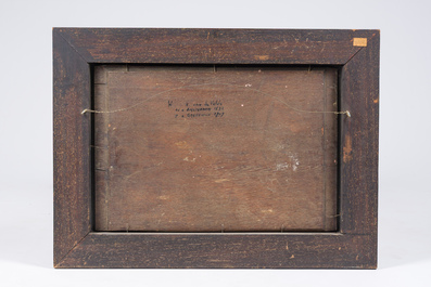 &Eacute;cole hollandaise, &agrave; la mani&egrave;re de Dirck Verhaert (1610-1680): Paysage avec une ruine de ch&acirc;teau, huile sur panneau, 18&egrave;me si&egrave;cle