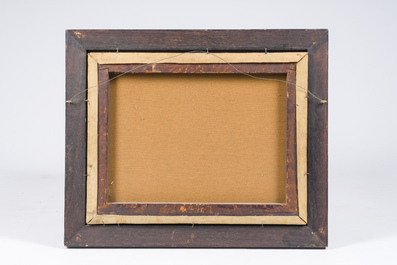 &Eacute;cole fran&ccedil;aise: Bergers dans un paysage, huile sur toile, 18&egrave;me si&egrave;cle