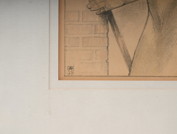 Armand Rassenfosse (1862-1934): 'Hiercheuse', lithographie en couleurs, dat&eacute; 1917