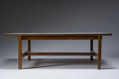Cees Braakman (1917-1995): Teak wooden and white formica coffee table for Pastoe, third quarter 20th C.
