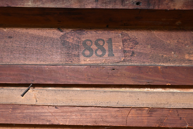 Paul Schouten (1860-1922): Paysage forestier, huile sur toile &amp; Charles De Naeyer (19e/20e si&egrave;cle): Nature morte, huile sur toile