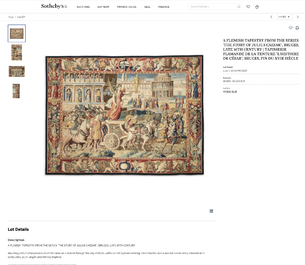 Importante tapisserie murale de Bruges repr&eacute;sentant 'Les porte-drapeaux' de la s&eacute;rie 'Les Triomphes de C&eacute;sar', seconde moiti&eacute; du 16&egrave;me si&egrave;cle