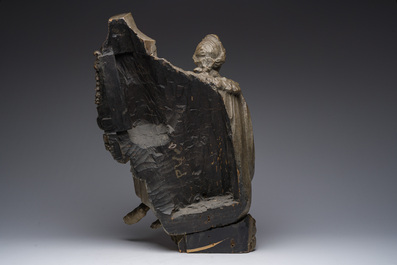 Figure de Sainte C&eacute;cile en bois patin&eacute;, Flandres, 18&egrave;me si&egrave;cle