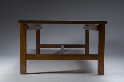 Cees Braakman (1917-1995): Teak wooden and white formica coffee table for Pastoe, third quarter 20th C.