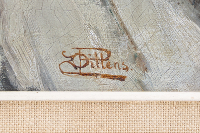 Paul Dillens (1874-1965): Paysage de montagne enneig&eacute;, huile sur toile