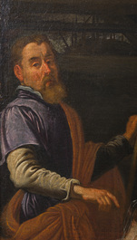 &Eacute;cole flamande: L'adoration des bergers, huile sur toile, 17&egrave;me si&egrave;cle