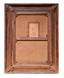 Paul Schouten (1860-1922): Paysage forestier, huile sur toile &amp; Charles De Naeyer (19e/20e si&egrave;cle): Nature morte, huile sur toile