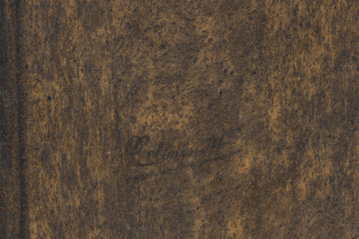 Oscar Colbrandt (1879-1959): Le Christ en croix, fusain sur papier