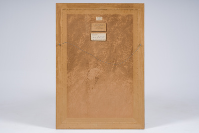 Oscar Colbrandt (1879-1959): Le Christ en croix, fusain sur papier