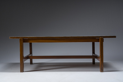 Cees Braakman (1917-1995): Teak wooden and white formica coffee table for Pastoe, third quarter 20th C.