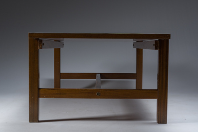 Cees Braakman (1917-1995): Teak wooden and white formica coffee table for Pastoe, third quarter 20th C.