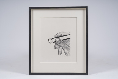 Roger Raveel (1921-2013): 'Hand en sigaret met lijst', eau-forte, &eacute;d. h.c., [1973]