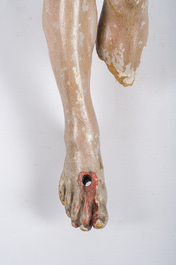 Christ en bois sculpt&eacute; et polychrom&eacute;, Flandres, 17&egrave;me si&egrave;cle