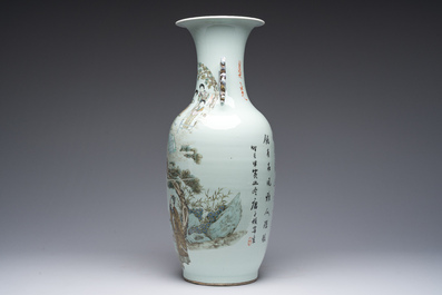 Vase en porcelaine de Chine qianjiang cai &agrave; d&eacute;cor d'immortels, 19&egrave;me si&egrave;cle