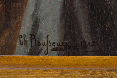 Charles Rousseau (1862-1916): La couturi&egrave;re, huile sur toile, dat&eacute; 1902