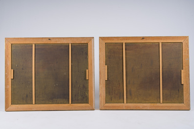 Ecole belge: Chemin de croix de douze tableaux, huile sur cuivre, ca. 1900