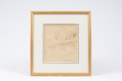 Felix Timmermans (1886-1947): La boisson, encre sur papier