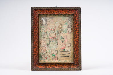 Ernest Van den Driessche (1894-1985): Saint Nicolas, feutre sur papier