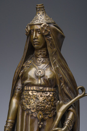 Marius Mars-Vallet (1869-1957): Grande pr&ecirc;tresse, peut-&ecirc;tre la proph&eacute;tesse la Pythie (Pythonisse), bronze &agrave; patine brune