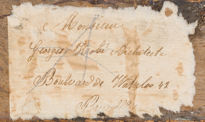 Console murale de style n&eacute;oclassique en ch&ecirc;ne &agrave; d&eacute;cor floral et plateau en marbre, vers 1800