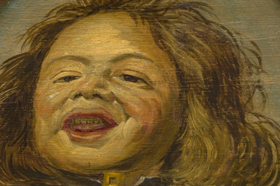 Ecole europ&eacute;enne, &agrave; la mani&egrave;re de Frans Hals (1580-1666): Le jeune joueur de fl&ucirc;te, huile sur panneau, 20&egrave;me si&egrave;cle