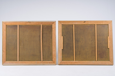 Ecole belge: Chemin de croix de douze tableaux, huile sur cuivre, ca. 1900