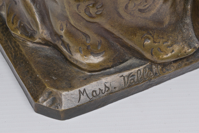 Marius Mars-Vallet (1869-1957): Grande pr&ecirc;tresse, peut-&ecirc;tre la proph&eacute;tesse la Pythie (Pythonisse), bronze &agrave; patine brune
