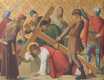 Ecole belge: Chemin de croix de douze tableaux, huile sur cuivre, ca. 1900