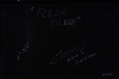 Olivier De Schrijver (1958): Miroir 'Fleur bleu', Ode's Design, &eacute;d. 3/6, dat&eacute; 2021