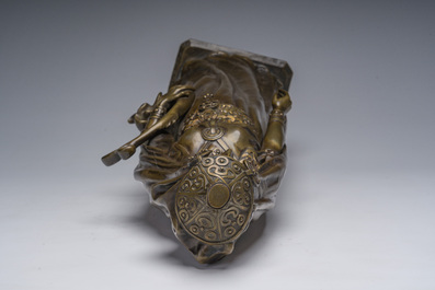 Marius Mars-Vallet (1869-1957): Grande pr&ecirc;tresse, peut-&ecirc;tre la proph&eacute;tesse la Pythie (Pythonisse), bronze &agrave; patine brune