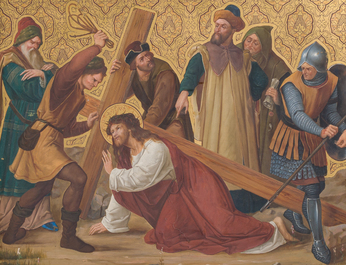 Ecole belge: Chemin de croix de douze tableaux, huile sur cuivre, ca. 1900